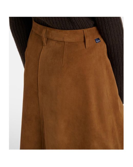 Citizens of Humanity Brown Cassia Suede Midi Skirt