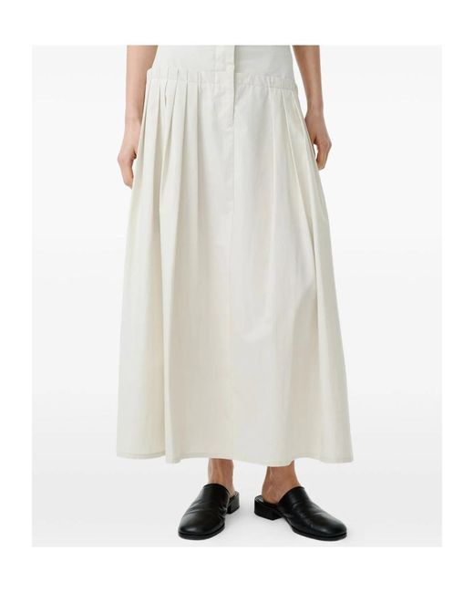 Studio Nicholson White Pleated Skirt