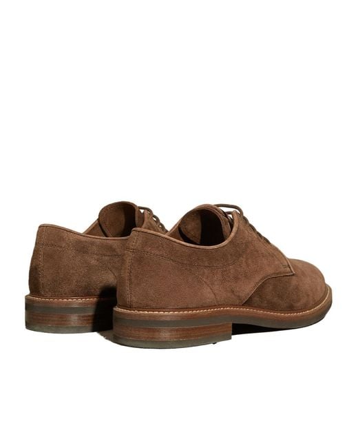 Brunello Cucinelli Brown Suede Oxford Shoes for men
