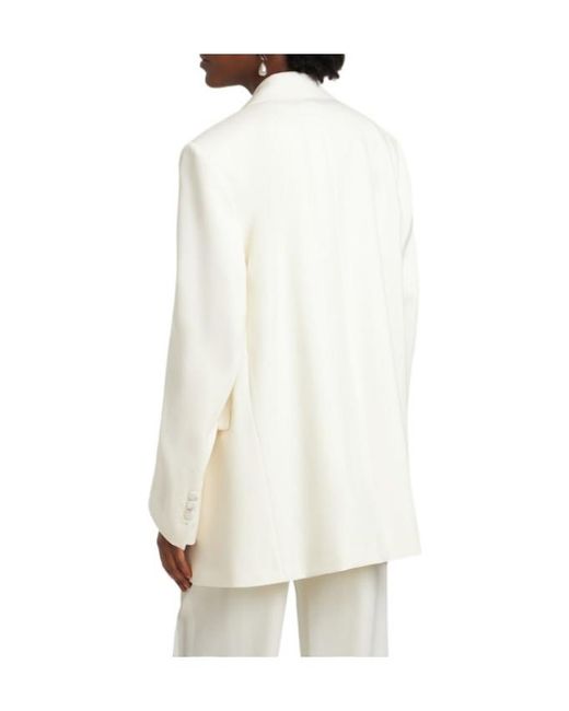 Ann Demeulemeester White Agnes Wool Satin Asymmetric Jacket
