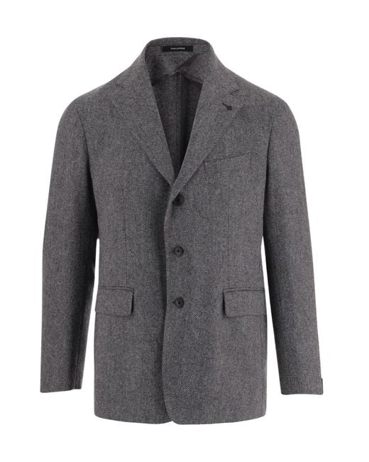 Tagliatore Gray Long-Sleeve Blazer for men