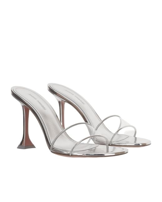 AMINA MUADDI White Transparent High-Heeled Sandals