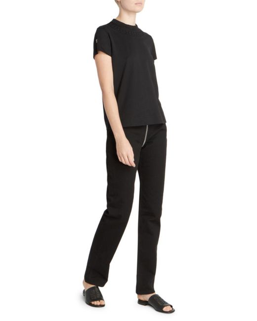 Givenchy Black Embossed Chain Collar Slim-Fit T-Shirt