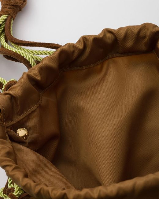 Prada Brown Small Noué Two-Tone Mesh Tote Bag