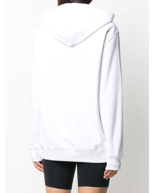 Moschino White Logo Printed Hooded Sweater