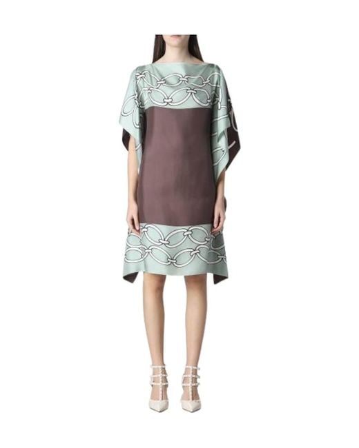 Valentino Multicolor Chain 1967 Foulard Printed Dress