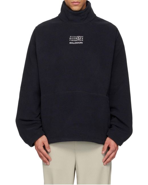 MM6 MAISON MARGIELA X SALOMON Black Turtleneck Fleece Jumper for men