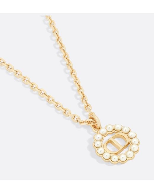Dior White Petit Cd Circle Necklace