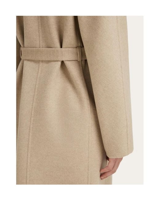 Ferragamo Natural Double Breasted Coat