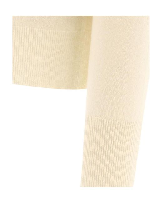 Jil Sander Natural Rib Knitted Crewneck Sweater