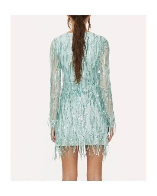 ROTATE BIRGER CHRISTENSEN Blue Long Sleeve Mini Dress