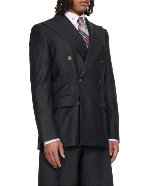 Vivienne Westwood Black Double-Breasted Tailored Blazer for men