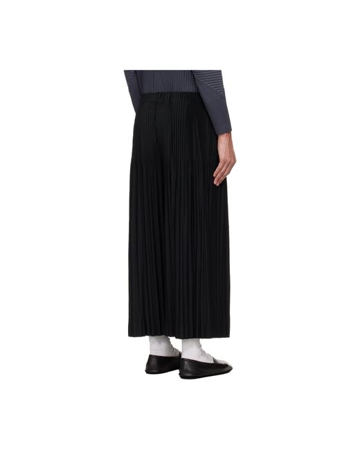 Homme Plissé Issey Miyake Black Pleated Cropped Trousers for men