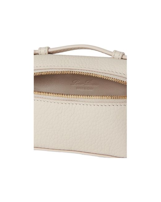 Loro Piana White Logo Zipper Key Bag