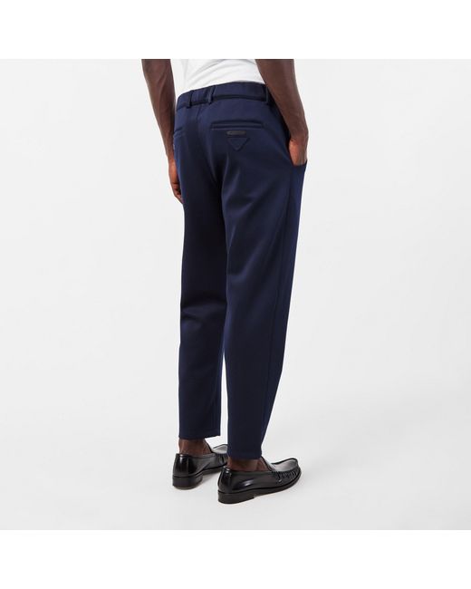 Prada Blue Hem Woven Tracksuit Bottoms for men