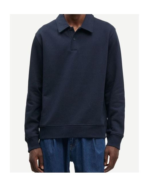 Samsøe & Samsøe Blue Samarcel Jersey Polo Shirt for men