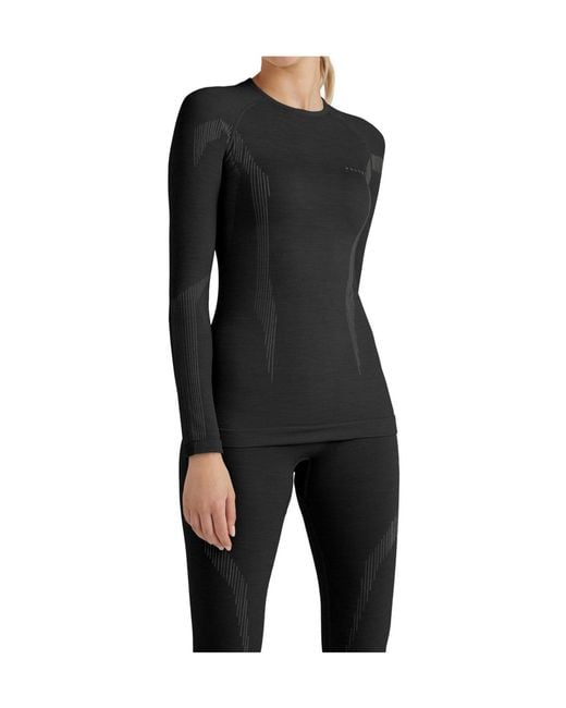 Falke Black Raglan-Sleeve Thermal T-Shirt
