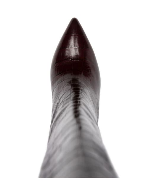 Paris Texas Brown Anja Embossed Knee-Length Boots