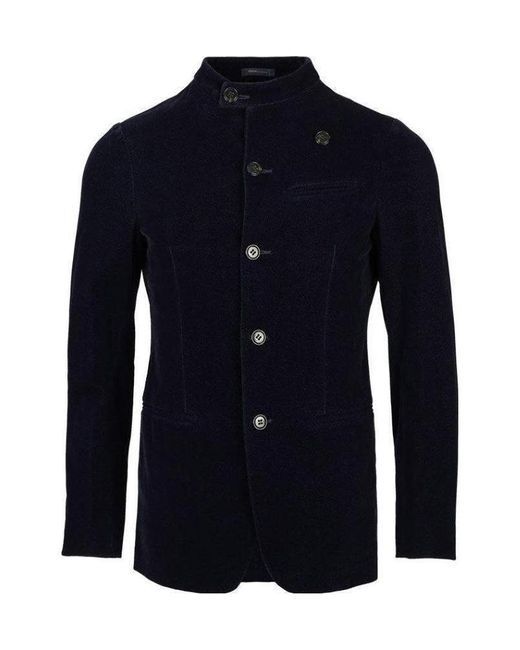 Armani Collezioni Blue Single-Breasted Casual Jacket for men
