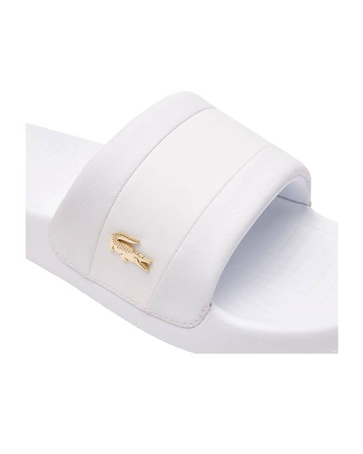 Lacoste White Chunky Slide Sandal for men
