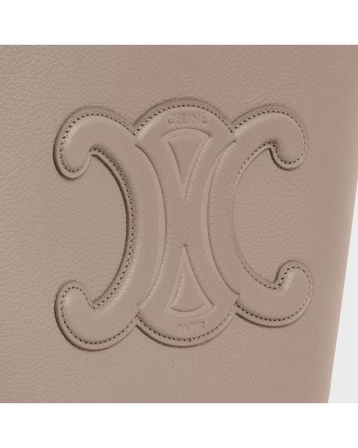 Céline White Small Cuile Triomphe Logo Bucket Bag