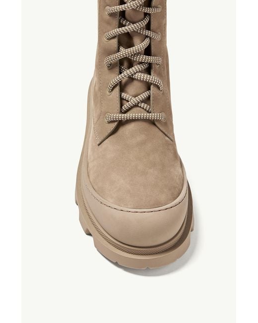 Moncler Brown Vera High Nubuck Lace-Up Boots