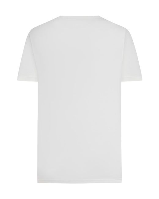 C P Company White Logo Label Crewneck T-Shirt for men