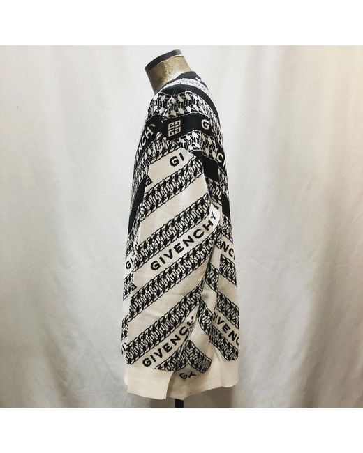 Givenchy White Chain Logo-Print Knitted Jumper for men