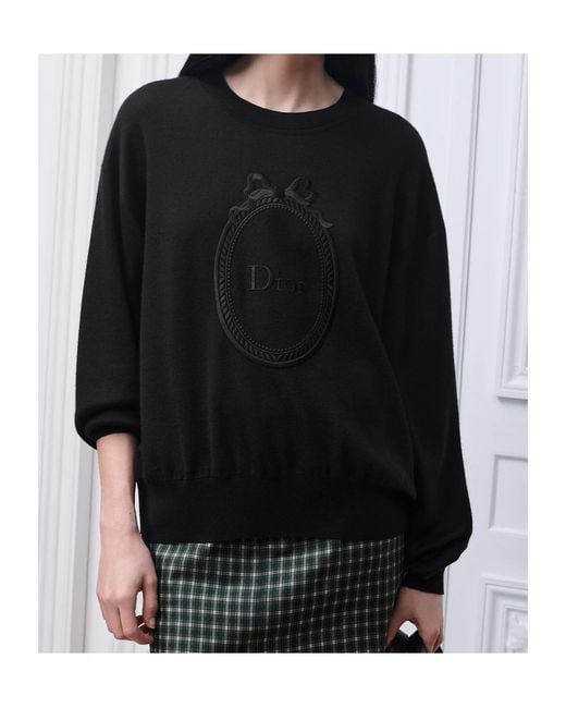 Dior Black Médaillon Embroidered Sweater