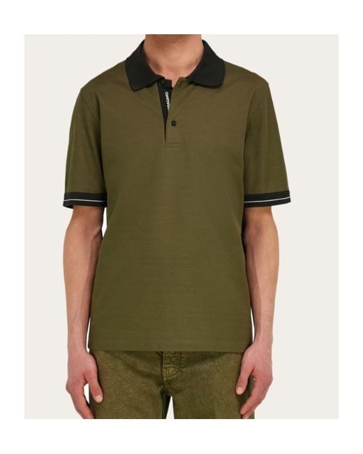 Ferragamo Green Short Sleeve Polo Shirt for men
