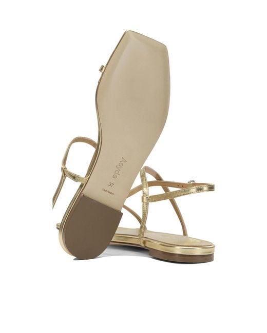 Aeyde Metallic 'Ella' Flat Sandals