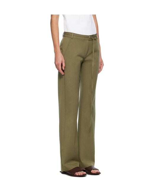 St. Agni Green Diagonal Stripe Casual Pants