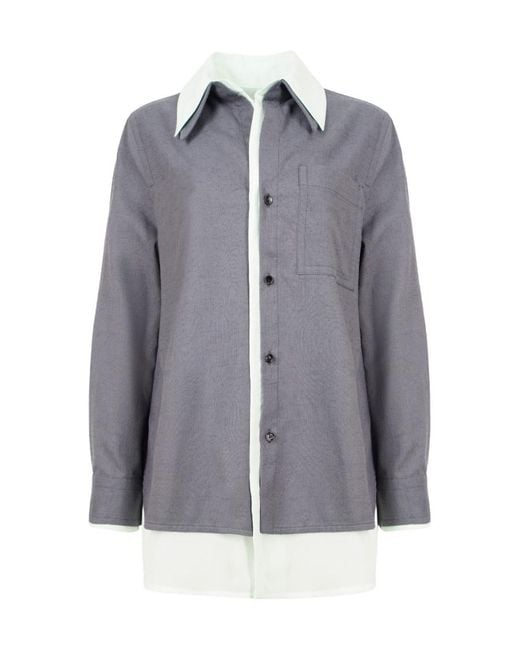 Bottega Veneta Gray Double Layered Shirt