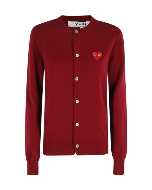 COMME DES GARÇONS PLAY Red Wool Cardigan for men
