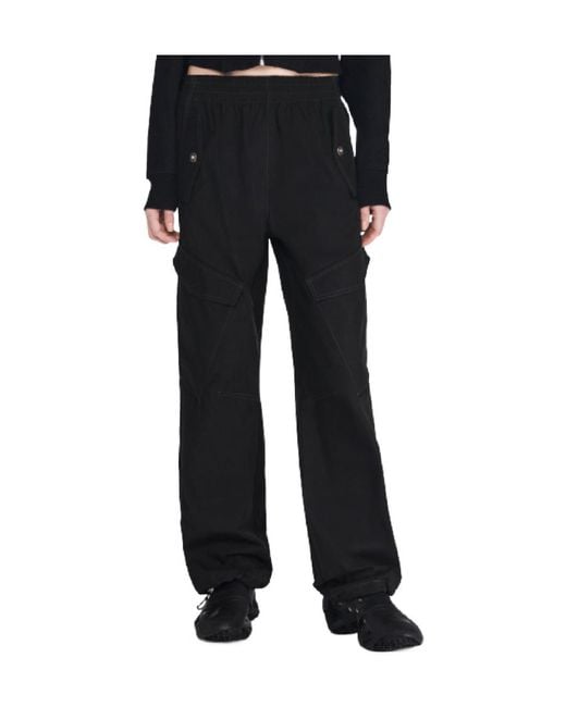 Dion Lee Black Middle Waist Overalls And Casual Trousers for men