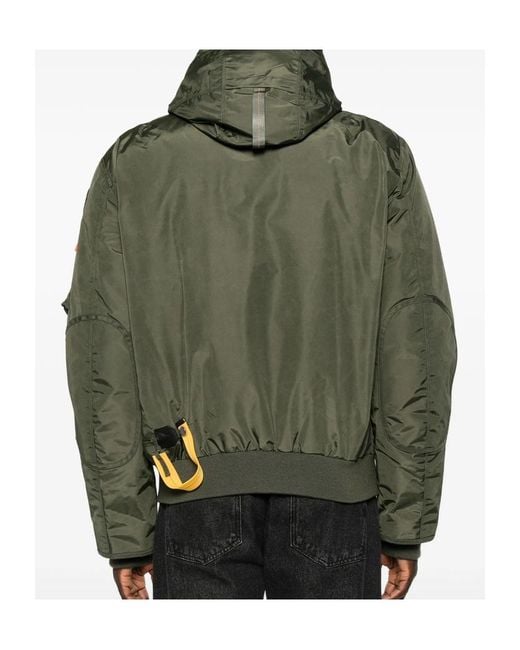 Parajumpers Green Long-Sleeved Zip-Up Down Jacket for men