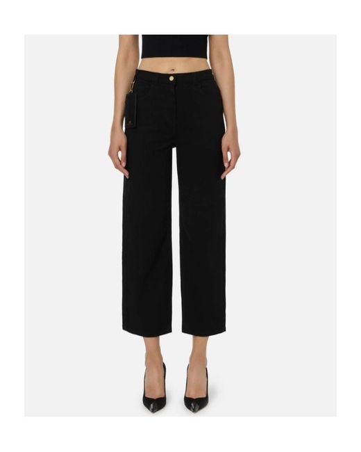 Elisabetta Franchi Black Five-Pocket Cotton-Blend Jeans