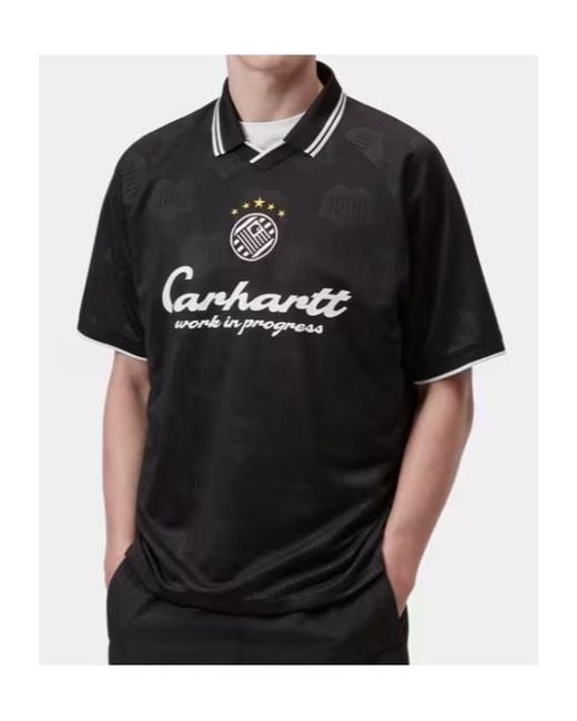 Carhartt Black Wip Logo Monogram Polo Shirt for men