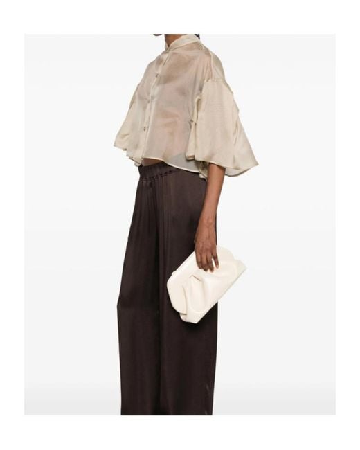 Max Mara Natural High-Necked Short-Sleeved Top