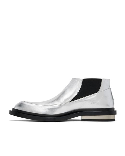 Jil Sander White Chelsea Ankle Boots for men