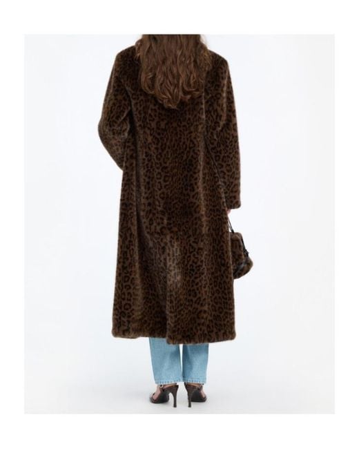 ROTATE BIRGER CHRISTENSEN Black Long Faux Fur Coats