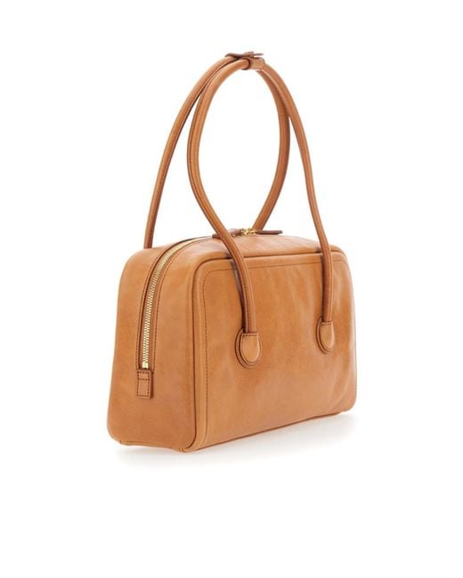 MARGE SHERWOOD Brown Soft Boston Small Shoulder Bag
