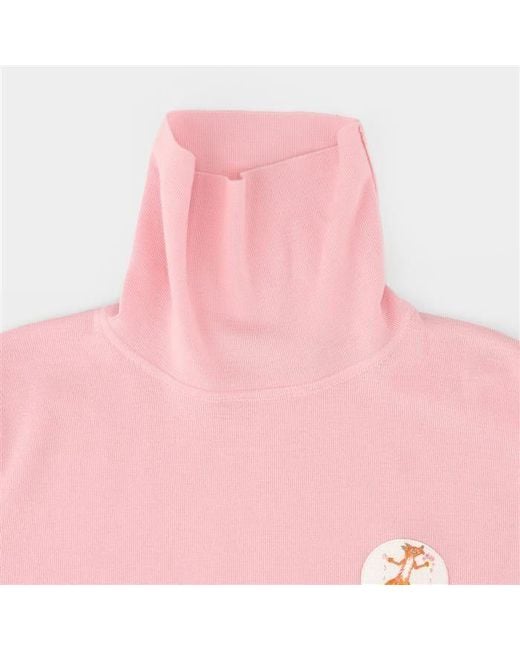 Maison Kitsuné Pink Oly Flower Fox Patch Wool Jumper