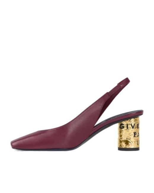 Givenchy Purple Tape Square-Toe Slingback Pumps