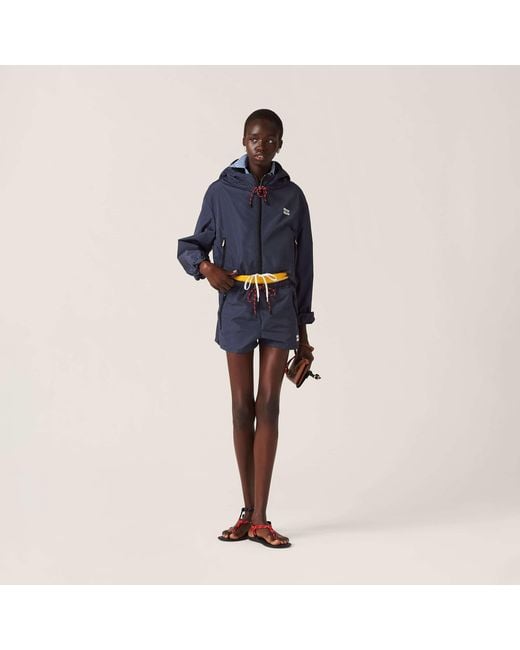 Miu Miu Blue Technical Fabric Shorts