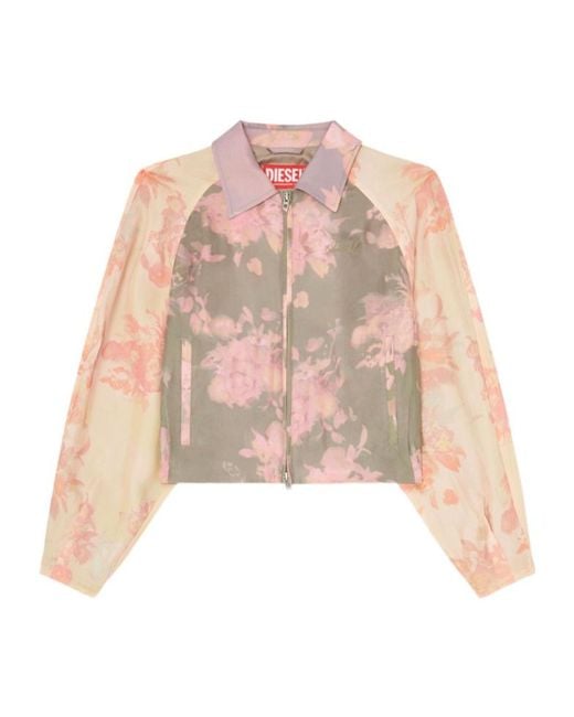 DIESEL Pink Floral Bomber Jacket