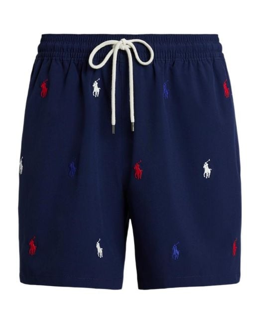 Polo Ralph Lauren Blue Traveler Drawstring Swim Shorts for men