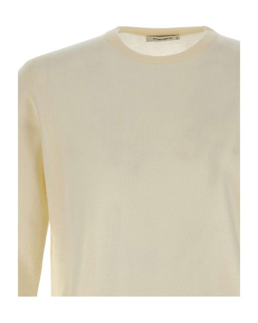 Kangra Cashmere White Kangra Crewneck Knitted Jumper for men