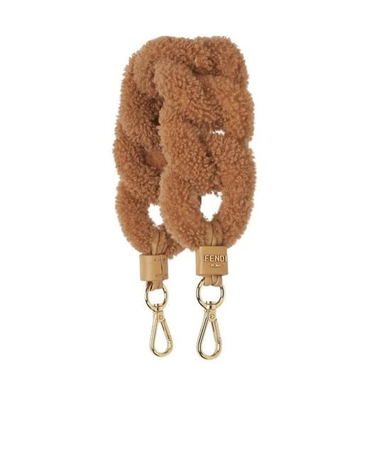 Fendi Brown Sheepskin Shoulder Strap