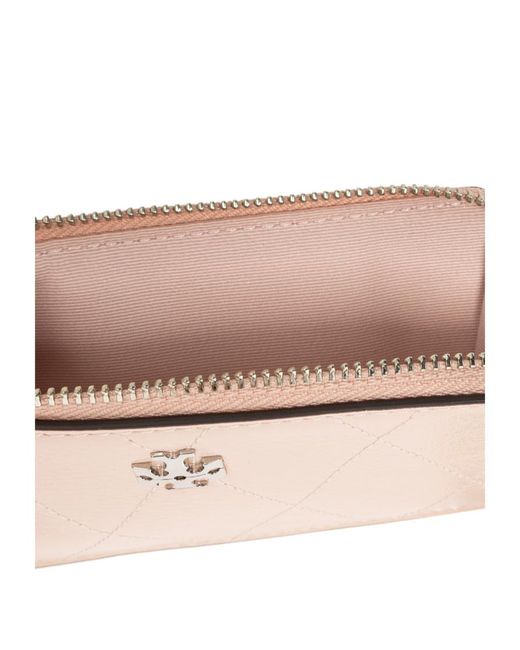 Tory Burch Pink Charlie Quilted Card Case